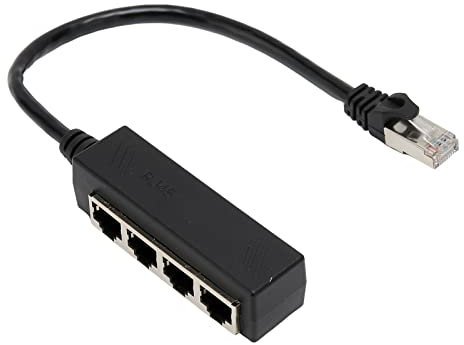 Câble Répartiteur Ethernet RJ45, Câble Adaptateur Répartiteur Ethernet LAN RJ45 1 Mâle vers 4 X Femelle avec Noyau plaqué or à 8 Broches pour Ordinateur Portable