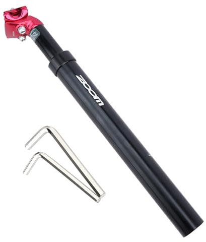 Yongness Spring Federsattelstütze mit 31,6mm Durchmesser Gefederte Aluminium Sattelstütze mit Einer Länge von 350 mm Fahrradsattelstütze mit Federung für MTB und Citybikes (Schwarz Rot)