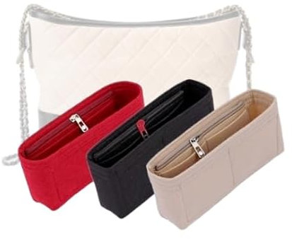 LinerLink Taschen-Organizer für Chanel Gabrielle Hobo mittelgroße Tasche (28 x 21 x 10 cm (L x H x T), handgefertigter Tascheneinsatz, 2 mm Filztascheneinsatz, Damen-Handtaschenformer (schwarz, Stil