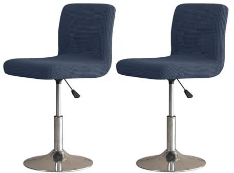 LIFEDX Bezüge Barhocker Stretch mit Rückenlehne 2/4/6 Stück, Waschbarer Stuhl Abdeckung Passend für Hohe Barhocker Bezüge-Cyan||2PCS