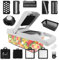 Vegetable Chopper Vegetable Cutter, Veggie Onion Salad Food Chopper Manual-Potato Chipper, Veg Chopper and Dicer for Kitchen Tools & Gadgets with 7 Replaceable Stainless Steel （15-in-1）