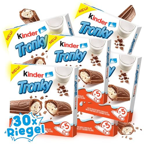 Kinder Tronky Packung (90g) XXL Sparbundle - 5x Riegel je Packung, Extreme Leckere Crispy Creme mit Milch Schokolade und Keks! (6er Bundle)