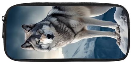 Showudesigns Einzigartiges Tier-Federmäppchen für Jungen, Kinder, Mädchen, Stifteetui, Schulbedarf, Ein cooler Wolf, M