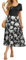 GRECERELLE Maxi Dress for Women UK Summer Short Sleeve Crew Neck Swing Flowy Tiered Party Dress With Pockets for Weddings, Holidays (Black White Flower, XXL)