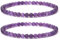 Landorilo 2 Stück Naturstein Runde Perlen Stretch Armband (4mm) für Damen Herren, Yoga Heilstein Armbänder, Freundschaftsarmband, Paar-Armband, Ersatzperlen Inklusive(2R 3A Amethyst)