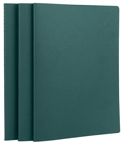 Yarotm Notizbuch A4 Liniert - 3 Stück Notebook Dunkelgrün - 21x29.2cm Journal Notizblock A4-100GSM Papier Notizbuch Liniert - 80 Seiten Tagebuch Notizbücher A4 Notizheft Diaries