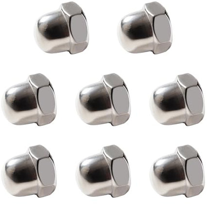 Lyeteung 8 Pezzi M10 Dado Cieco a Calotta in Acciaio Inox, Dadi per Cappello, Dadi a Cupola, per Viti, Bulloni