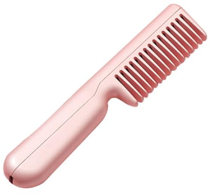 Baluue Brosse Lissante Portable Avec Peigne Isolant Anti-emmêlement Pour Cheveux Appareil De Coiffure Rechargeable Usb Compact Pour Voyage Et Maison Pour Homme Et Femme Rose