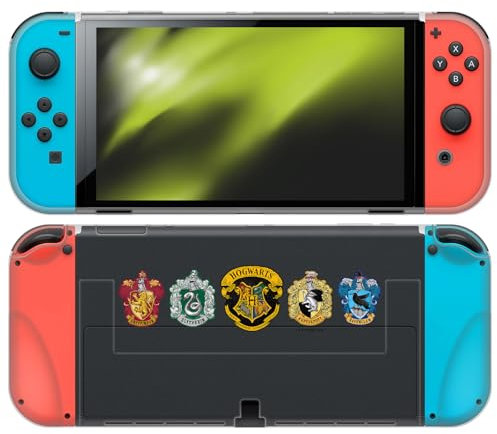 Head Case Designs Offizielle Harry Potter Hogwarts Abzeichen Und Figuren Schutzhülle Aus Weichem Gel kompatibel mit Nintendo Switch OLED