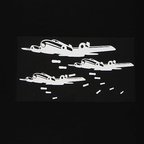 17X8,8 CM Flugzeug Luftfahrt Air Force Flugzeug Auto Aufkleber Vinyl Aufkleber Kunst Wandbilder Schwarz/Silber(Silver)