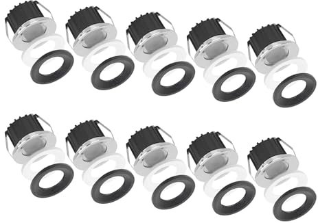 Sigmaled lighting, MINI FOCO LED 3W para Exterior, Regulable, Resistente a salpicaduras, 300lm, Blanco Natural 4000K, Spot empotrable IP54, 220V / 230V AC NO NECESITA Driver, 10 focos (5 cajas de 2)