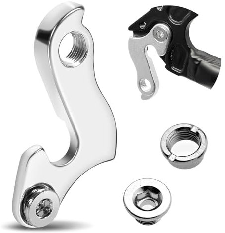Rear Gear Mech With Screw, Alloy Bike Rear Derailleur Hanger, Rear Gear Hange, Aluminum Alloy Bicycle Tail Hook Screws Rear Gear Mech Derailleur Hanger Hook Drop Out Adapter for Bicycles （2 PCS)