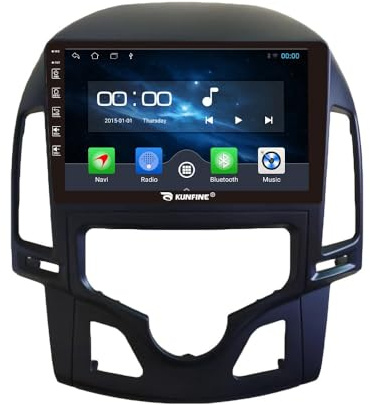 Quad Core 4G+64G Car CarPlay Android Auto 9 IPS Pantalla Navegación Estéreo Pantalla táctil Headunit Pad Tablet cámara Marcha atrás GPS Reproductor Multimedia para Hyundai I30 2009-2011 AT