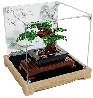 Acrylic Display Case for Lego 10281 Bonsai Tree Model, 3mm Dustproof Display Box, Display Case Compatible with Lego 10281 (Model Not Included) (Background 3MM D)