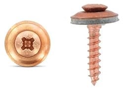 Taumelfreie Spenglerschrauben 2tlg. mit Dichtscheibe 15 mm, Art. 9167 A2-Kupfer 4,5X25 Z mm 20 Stück