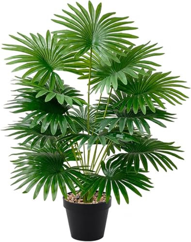 YJWZ Planta Artificial Palmera Grande Decorativa | Realista para Interior y Exterior | Plantas Artificiales en Maceta para Hogar, Oficina, Jardín, Balcón, Sala (75cm Tung Palm)