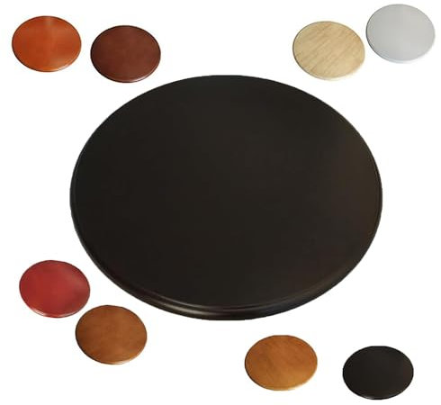 Drehteller aus Holz, drehbar, Serviertablett für Esstisch, glatt und leise, ideal für Unterhaltung, Schwarz, 80 cm