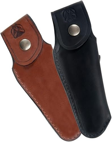 Etui noir pour Couteau Laguiole - cuir pleine fleur - sans fusil - fabrication française artisanale