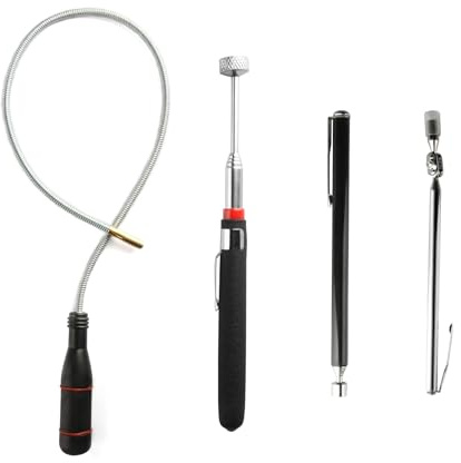 4 Pz Strumento di Prelievo Magnetico,Calamita Telescopica | Calamita Flessibile Officina,Barra Pinza Magnetica Estensibili Sollevatore per Raccogliere Parti Oggetti(1,5LB 2,5LB 3LB 5LB)