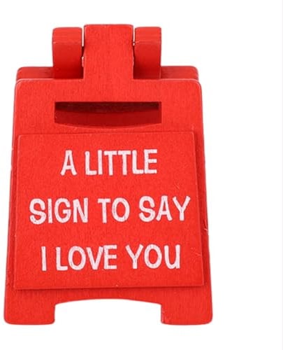 A Little Sign to Say I Love You, Rotes Holzschild mit Der Aufschrift Ich Liebe Dich Schreibtischdekoration Geschenk für Paare Ehefrau Ehemann Mini-Schild Dekoration zum Hochzeitstag