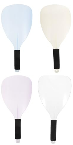 Veemoon 4 Stück pack Wiederverwendbare Haarspray Gesichtsschutzmasken für Friseure mit Griff Leichter Kunststoff Bunt Schutz Beim Haareschneiden und Make Up im Salon und Unterwegs