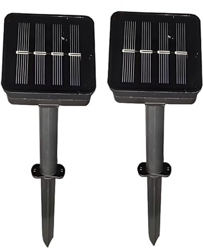 Lot de 2 panneaux solaires de rechange pour guirlande lumineuse solaire à monter soi-même, 8 modes, contrôleurs de lumières solaires extérieures, comprend une batterie de 1,2 V 800 mAh, encapsulation