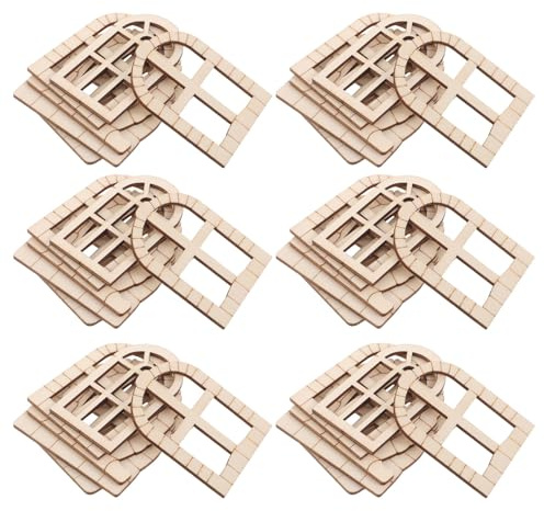 MAGICLULU DIY Holzfenster 50er Pack Unfertige Mini Feentüren aus Holz für Gartenbäume und Miniaturhäuser, kreative Bastelideen im Wohnbereich