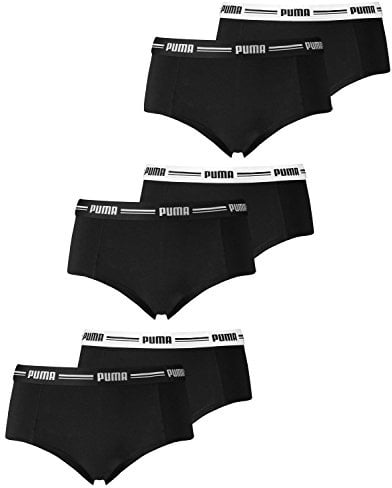 PUMA Damen Iconic Mini Shorts Pantys Slips 6er Pack, Farbe:Schwarz;Wäschegröße:M;Artikel:-200 Black