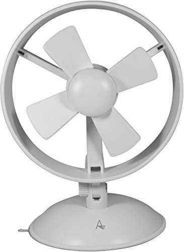 AntilaTech Quiet 2-Speed USB Desktop Mini Fan with Suction Cup-Study/Office/Travel (White)