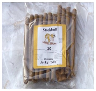 STOCKBULL CHICKEN JERKY ROLLS X 20 PER PACK – TRAINING – DOG TREAT – 1, 3 OR 6 PACKS (3 PACKS)