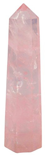 mookaitedecor Healing Crystals Point Wand Tumbled Faceted Prism Reiki Stone Meditation Decor,Natural Rose Quartz