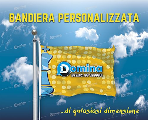 Bandiera Personalizzata 100x70 cm in Tessuto Nautico Antivento, Bandiera Personalizzabile 100x70 Lavabile, Bandiera da Personalizzare 100x70 con Cordino, Cucitura perimetrale e fettuccia di Rinforzo