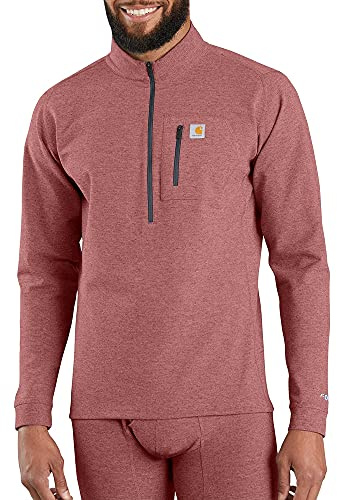 Carhartt Base Force Tech - Maglia Termica a Maniche Lunghe da Uomo con Cerniera a Un Quarto, 4XL