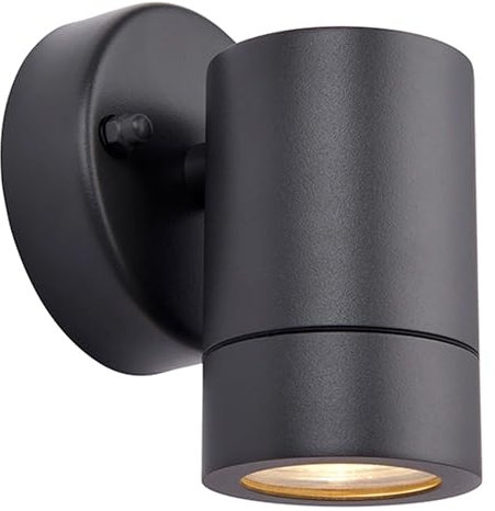 National Lighting Palin Außenleuchte, GU10, Stahl, matt, schwarz, IP44