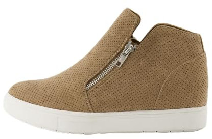 CUSHIONAIRE Sneaker con Zeppa Nascosta Hart da Donna + Ampia Larghezza Disponibile, Tortora, 39 EU