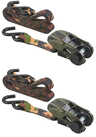 THIRARD - 2 Stück Spanngurte, 5 m, Ratsche, S-Haken, Camouflage