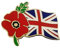 Union Jack Flag Red Poppy Remembrance Day Enamel Pin Badge Brooch Soldier Veterans UK