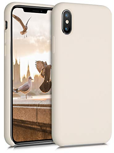 kwmobile Hülle kompatibel mit Apple iPhone XS Hülle - Silikon Handy Case - Handyhülle weiche Oberfläche - kabelloses Laden - Zuckerguss
