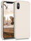 kwmobile Hülle kompatibel mit Apple iPhone XS Hülle - Silikon Handy Case - Handyhülle weiche Oberfläche - kabelloses Laden - Zuckerguss