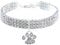 RayMinsino Haustierhalsband mit Diamanten, Verstellbarer Kristalldiamant elastischer Herzklauenanhänger Hochzeitskatze und Hund Kleiner Haustierhalskettenschmuck