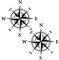 2 Pcs Compass Car Stickers Waterproof Vinyl Decals for All Motorhome Truck Van Car Bumper Decal 15cm*15cm Matt Black
