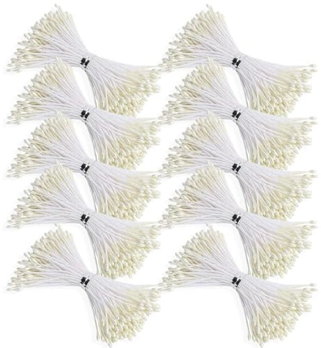 900 Stück Blume Staubblätter Natürliches Weiß, Blütenstempel, Mini Künstliche Doppelköpfe Perle Blume Staubblatt Pistil Hause Handwerk Decor, DIY Künstliche Karten Blumen Staubblatt