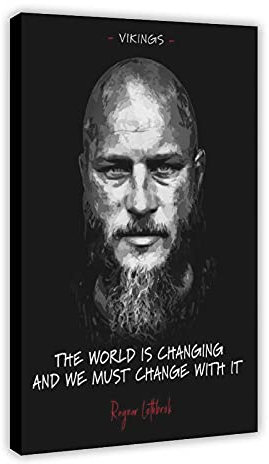 YINGXI Vikings TV-Serie Poster Ragnar Lothbrok Zitate 3 Leinwand Wand Schlafzimmer Dekor Bild Sport Landschaft Büros Raumdekor Geschenkrahmen: 30 x 45 cm