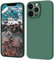 ORDA iPhone 13 Pro Max Hülle Silikon Handyhülle Ultra Dünn Mikrofaser Kratzfest Dunkelgrün