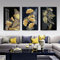 CULASIGN 3er Set Moderne Poster Wandbilder, Poster Gold Ginkgo Leaves Leinwand Kunstdruck Poster Ohne Rahmen (50 x 70cm)