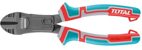 TOTAL - Alicate Reforzado de Corte Diagonal - 228mm - Para Alambre, Cables, Clavos o Tornillos - Resistente y Duradero - Mango Ergonómico Antideslizante - Fabricado en Cromo-Vanadio