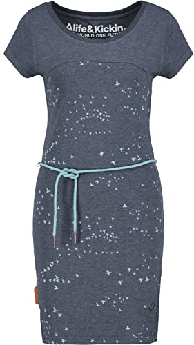 ALIFE and Kickin ClarissaAK B Dress – Damen Jerseykleid Knielang – Bequem & Stylisch für Alltag & Freizeit – Freizeitkleid für Frühling & Sommer Blue L