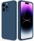 GiiYoon Case Compatible with iPhone 14 Pro Max, Slim Liquid Silicone Shockproof Phone Case with Soft Microfiber Lining- Blue