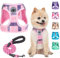BEAUTYZOO Small Dog Harness and Leash Set,Step in No Chock No Pull Soft Mesh Dog Harnesses Reflective for Extra-Small/Small Medium Puppy Dogs and Cats, Plaid Dog Vest Harness for XS S Pets, Pink XXS