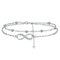 J.MUEN Bracelet Infini en Femme Argent Sterling 925 Double Chaînes Bracelets avec Boules et Zircones Réglable Infini Pendentif D'amitié Bijoux Thanksgiving Noël Anniversaire Cadeau Mère Femmes